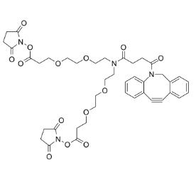 N-DBCO-N-bis(PEG2-C2-NHS ester)，N-Dbco-N-bis(peg2-nhs ester)，CAS號(hào)：2128735-29-3，N-二苯基環(huán)辛炔-N-bis(二聚乙二醇-C2-琥珀酰亞胺酯)